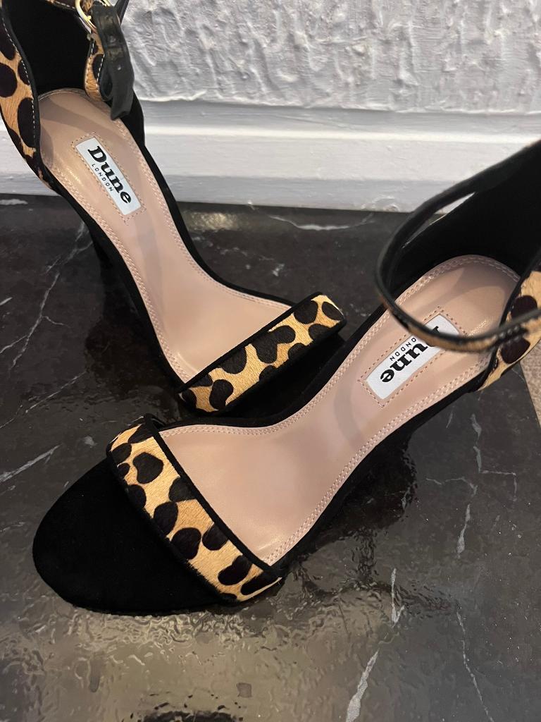 leopard print heels dune